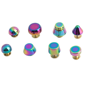 Novo World Rainbow Tornillos de forma de 10-12-13 mm, Remaches de cobre, Tiras para base de bolsos de cuero con tachuelas decorativas y clavos de barril - Product Image 1