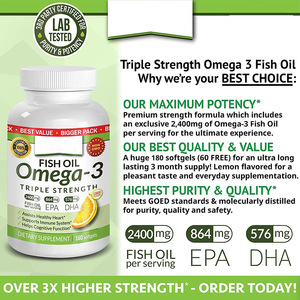 OEM/ODM Private Label 2400 мг Omega3 и рыбий жир Softgels пищевые добавки EPA <span class=keywords><strong>DHA</strong></span> улучшают рост, метаболизм и память - Product Image 2