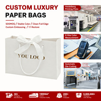 Newsense Custom Cloth Zwarte Papieren Cadeautas met Eigen Logo Print, Branded Luxe Shoppertas met Logo's