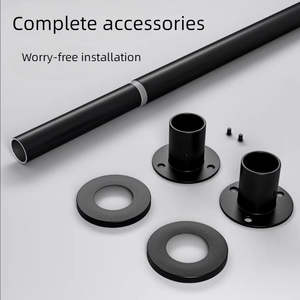 Nouvelle conception, tringle à rideau noire mate, antidérapante, antirouille, sans perçage, télescopique, pour salle de bain, ensembles de tringles à rideau de douche - Product Image 6
