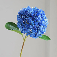 2026 Penjualan Terlaris Gaya Eropa Bunga Sutra 66cm Bunga Artifisial Tangkai Tunggal Hydrangea Putih Besar Dengan Daun Dekorasi Pernikahan