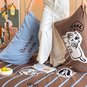 Juego de Ropa de Cama de 4 Piezas de Terciopelo Lácteo con Estampado de Cachorros Estilo Maillard, <span class=keywords><strong>Funda</strong></span> de Edredón de Felpa Coral para Niños, para Dormitorio <span class=keywords><strong>Infantil</strong></span> - Product Image 3