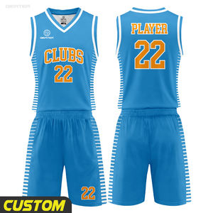 定制热升华网状篮球球衣和短裤男女通用双面篮球服带号码球队篮球制服 - Product Image 1