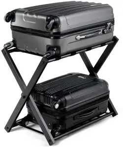 Hotel Bedroom Furniture Suitcase Stand Rack Heavy Duty Modern Baggage Holder Folding Luggage Rack