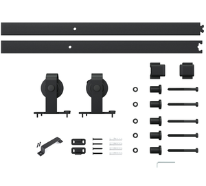 36 pulgadas. X 84 Pulgadas <span class=keywords><strong>Puertas</strong></span> Corredizas <span class=keywords><strong>de</strong></span> Vidrio Estilo Granero con Marco <span class=keywords><strong>de</strong></span> Metal Negro Mate, Puerta <span class=keywords><strong>de</strong></span> Granero Chelsea con Kits <span class=keywords><strong>de</strong></span> Instalación - Product Image 5