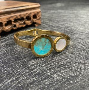 กำไลข้อมือเทอร์ควอยซ์สีเขียวหรูหราของผู้หญิงสไตล์คลาสสิก - Product Image 1