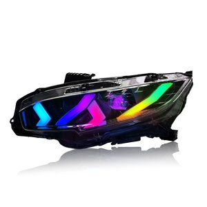 Auto-y Novo Modificado RGB LED Faróis para Honda para Civic 2016-2020 Tuning Acessórios Do Carro
