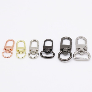 Zinc Alloy Keychain <b>Snap</b> <b>Hook</b> Round Shape Gunmetal Light Gold Nickel DIY Jewelry Accessories Hardware <b>Hooks</b> Bag Charms - Product Image 1
