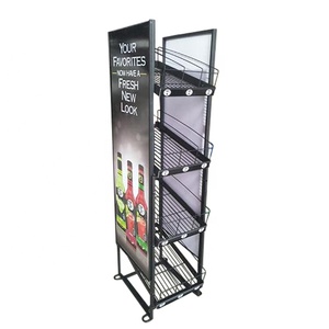 Retail Multi Tier Iron Powder Coated Slant Metal Wire Beverage Wine <b>Beer</b> Bottle <b>Display</b> <b>Racks</b> for Promotion - Product Image 3
