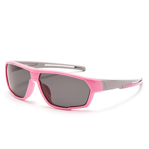 Sports Sunglasses C6 Polarized UV400 Full Rim Shield Women Children Outdoor Sports <b>Pink</b> <b>Frame</b> Purple Legs - Product Image 4