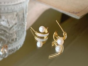 Pendientes de Perlas de Oro Amarillo de 18k Xinfly, Joyería de Madreperla, Regalo para Niñas, Compromiso, Boda - Product Image 4
