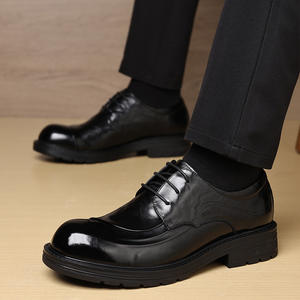 Chaussures pour hommes de style nouveau, chaussures en cuir décontractées pour affaires, avec semelles épaisses, en cuir véritable, respirantes, en cuir de vache. - Product Image 6