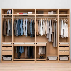 BALOM Armoire de luxe sur mesure, mobilier de chambre à coucher, armoires modulaires modernes en bois massif, placards, organisateurs de rangement - Product Image 5