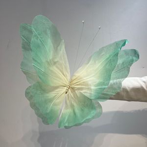 Decoraciones de Mariposas Realistas Populares para Escaparates de Centros Comerciales, Accesorios de Boda Iridiscentes de Organza Estilo Monet - Product Image 6