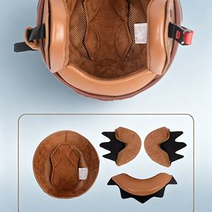 <span class=keywords><strong>Casco</strong></span> de Motocicleta Retro <span class=keywords><strong>Vintage</strong></span> 3/4 Abierto, Carcasa de ABS, Visera Doble Antivaho, Lente HD, Acolchado EPS, Forro de Gamuza, Estilo Cafe Racer - Product Image 4