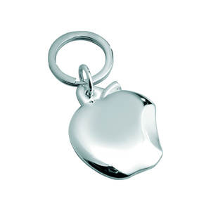 Porte-clés en alliage en forme de cœur avec motif « Apple Bite » et impression émaillée pour mousqueton et clés - Product Image 1