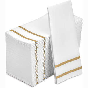 Servilletas bordadas negras personalizadas, tela de lino, cena suave, mesa de fiesta, gasa con decoración de logotipo para bodas, cócteles, eventos - Product Image 1