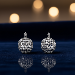 Pendientes clásicos de plata 925 con forma de bola para mujer, joyería de uso diario - Product Image 2