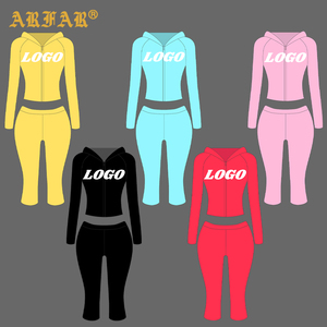 Completo Estivo da <span class=keywords><strong>Donna</strong></span> 2 Pezzi, <span class=keywords><strong>Tuta</strong></span> Sportiva <span class=keywords><strong>con</strong></span> Logo Personalizzato, Felpa <span class=keywords><strong>con</strong></span> Zip e Leggings Capri da Yoga, Abbigliamento Streetwear - Product Image 1