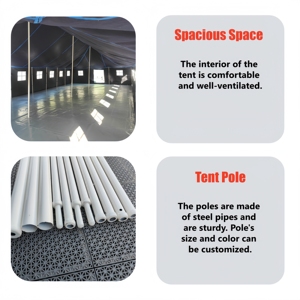 Carpa Familiar Tipo Casa de Lona para las Cuatro Estaciones, con un Dormitorio, Tipo Tubo, Impermeable (Más de 3000 mm) - Product Image 5