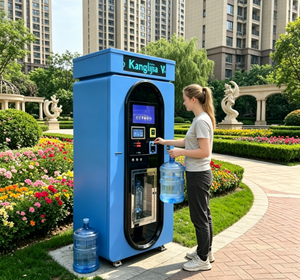 Máquina Expendedora de Agua con Gas para la Comunidad, con Sistema de Purificación por Ósmosis Inversa, Pago en Efectivo, Tarjeta de Crédito, Código QR, Impresión de Recibos y Pantalla Táctil - Product Image 1