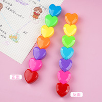 Surligneurs créatifs 6 couleurs à tête oblique en forme de cœur, vente en gros, stylos à pointe angulaire pour étudiants, dessin et surlignage