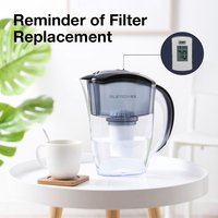 Filter Air Minum Portabel Ringan 2.6L, Dapat Digunakan di Dalam & Luar Ruangan, Filter Mineral Alkali, Menghilangkan Karat, PFAS, & Bau Tak Sedap