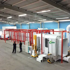 Automated Powder Coating Line With Quick Color Change Cyclone Powder Coating Booth