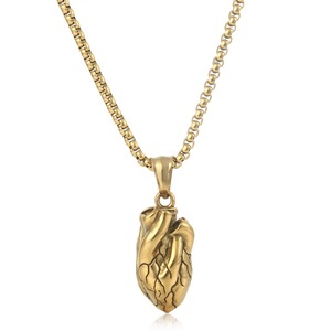 Yunnique – collier avec pendentif en forme de cœur en acier inoxydable pour hommes, Style Punk rétro FY308 - Product Image 1