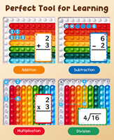 Joycat Flash Cards Pop Board Fidget Multiplication Flash Cards Times Table Chart Division Addition Subtraction Math Game Toys