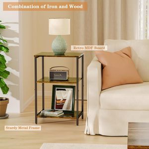 <span class=keywords><strong>Table</strong></span> d'appoint, petit support de tourne-disque avec rangement, <span class=keywords><strong>table</strong></span> de nuit de stockage de disques vinyles pour salon, chambre à coucher, bureau - Product Image 5