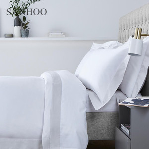 SANHOO, juego de sábanas de ropa de cama de Hotel personalizado al por mayor, 300 <span class=keywords><strong>400</strong></span>, 600 <span class=keywords><strong>hilos</strong></span>, sábana de algodón <span class=keywords><strong>egipcio</strong></span> para Hotel - Product Image 1