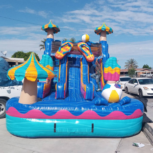 Parque Acuático Inflable Comercial de PVC con Temática de Playa, Tobogán Doble con Piscina de Chapoteo para Parques de Aventura y Trampolines - Product Image 4