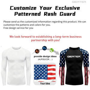 Vente en gros de maillots de compression pour hommes avec logo personnalisé imprimé, UPF50+, séchage rapide, pour fitness, gym, MMA, BJJ, surf, natation, rashguard uni - Product Image 2