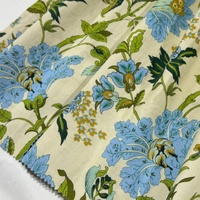 Tissu popeline 100% coton de haute qualité YACHITEX, style fleurs de jardin, tissu pour robe femme