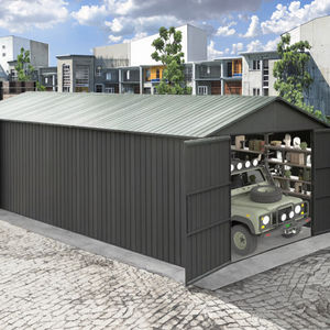 Abri <span class=keywords><strong>de</strong></span> jardin moderne 12x19FT en acier robuste thermolaqué, étanche, avec portes à double charnière verrouillables, abri <span class=keywords><strong>de</strong></span> voiture extra large - Product Image 3