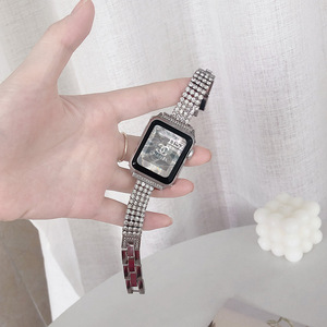 <span class=keywords><strong>Bracelet</strong></span> de montre en acier inoxydable pour <span class=keywords><strong>femme</strong></span>, compatible avec <span class=keywords><strong>Apple</strong></span> <span class=keywords><strong>Watch</strong></span>, serti de diamants de luxe, pour modèles 38, 40, 41, 42, 44, 45, 49 mm - Product Image 4