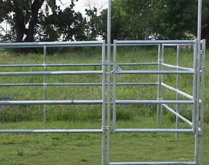 헤비 듀티 6ft 12ft 목장 패널 분말 코팅 USD 펜 가축 말 울타리 3D 모델 금속 프레임 자연 펜싱 격자 문 - Product Image 1