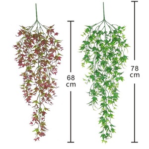 Planta Artificial de Sauce Llorón con Hojas Verdes y Rojas de 100cm-200cm, Decoración Colgante de Pared para Fondo de Transmisión en Vivo - Product Image 5