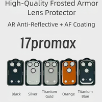 Protecteurs d'objectif de caméra en métal 3D givré pour iPhone 17 air 16 15 14 13 12 11 Pro Max AR AF HD verre trempé transparent Flim