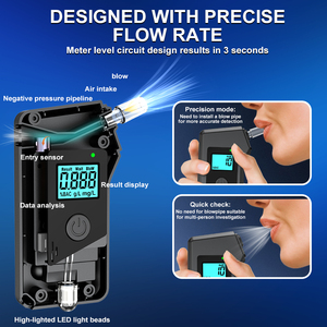 Détecteur d'alcool numérique sans fil à écran LCD, éthylotest haute précision, réponse en 5 secondes, conception sans soufflet pour la circulation routière - Product Image 3