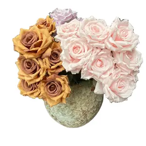 Hot Top Seller Artifical Flowers Dekoration 9 Heads Of Silk Roses