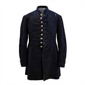Manteau long pour homme du XIXe siècle, uniforme historique, vêtement d'extérieur à manches longues, style musée, à un seul bouton - Product Image 1