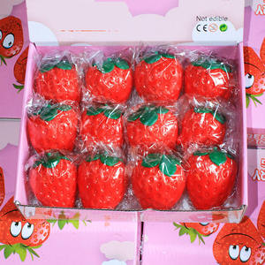 Jouets à presser 2026 : Mini-balle souple en silicone TPR en forme de fraise mignonne, jouet anti-stress et anti-anxiété pour la décompression - Product Image 5