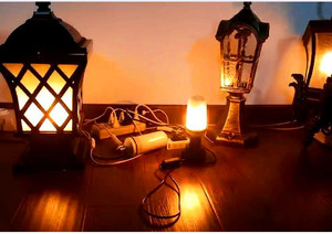 LED USB recargable dos llama <span class=keywords><strong>l</strong></span>ámpara de simulación dinámica casa atmósfera Luz de camping al aire libre de emergencia llama bombilla colgando <span class=keywords><strong>l</strong></span> - Product Image 4
