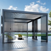 Maßgefertigte 3x3 3x4 4x4 6x4m Bioklimatische Aluminium-Pergola mit Motorisiertem Lamellendach für Garten, Terrasse und Balkon im Modernen Luxus-Design