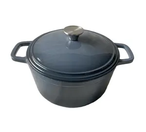 4夸脱圆形烹饪炊具搪瓷砂锅菜铸铁荷兰带盖烤箱锅
