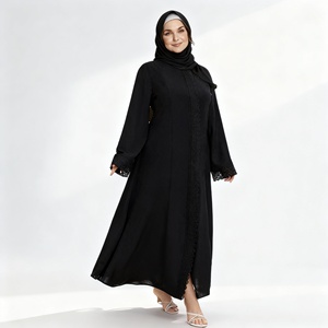 Abaya Moderna Informal de Color Sólido Bordada de Alta Calidad para Mujeres Musulmanas, Uso Diario, a la Moda - Product Image 1