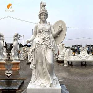 MILY, venta al por mayor, estilo griego, estatua de <span class=keywords><strong>Atenea</strong></span> de mármol blanco de tamaño real, <span class=keywords><strong>escultura</strong></span> para decoración de jardín de parque de plaza pública - Product Image 4