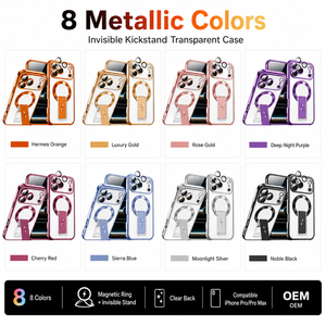 Funda Magnética Delgada Antipolvo para Teléfono con Soporte, Personalizada con Logo OEM al por Mayor para <span class=keywords><strong>iPhone</strong></span> 17 16 15 14, de TPU y PC, Directo de Fábrica - Product Image 2